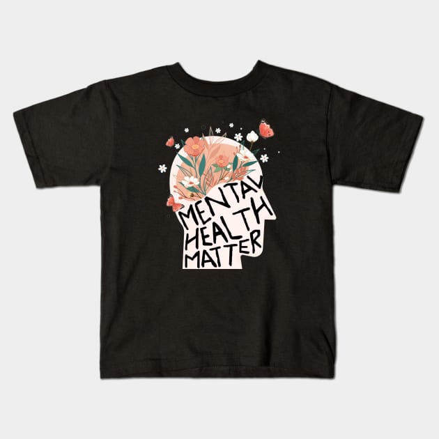 Mental Health Matters Kids T-Shirt by Little Designer